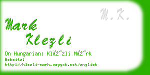 mark klezli business card